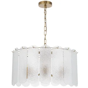 Telbix Samona Large Pendant with Textured Glass Shade - Antique Gold by Telbix, a Lighting for sale on Style Sourcebook