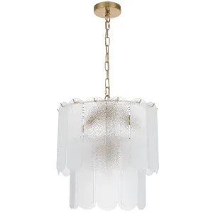 Telbix Samona 2 Tier Pendant with Textured Glass Shades - Antique Gold by Telbix, a Lighting for sale on Style Sourcebook