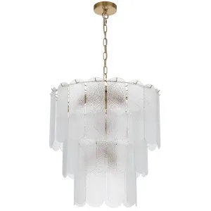 Telbix Samona 3 Tier Pendant with Textured Glass Shades - Antique Gold by Telbix, a Lighting for sale on Style Sourcebook