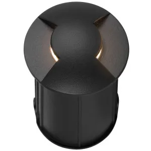 Telbix Raker Dual-Beam LED Recessed Outdoor Step/Wall Light - Black by Telbix, a Outdoor Lighting for sale on Style Sourcebook