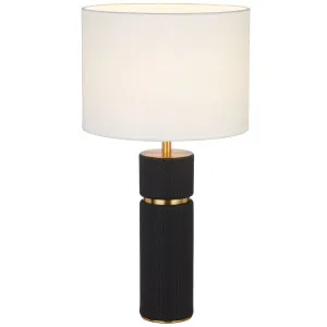 Telbix Valda Textured Vegan Leather Table Lamp - Black by Telbix, a Lamps for sale on Style Sourcebook