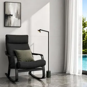 Telbix Satrom Architectural LED Floor Lamp with Marble Base - Black with Green by Telbix, a Lamps for sale on Style Sourcebook