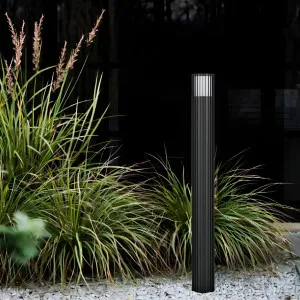 Telbix Cashel Architectural Linear Fin Bollard Light - Black by Telbix, a Outdoor Lighting for sale on Style Sourcebook