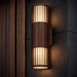 Telbix Cashel Architectural Linear Fin Up/Down Outdoor Wall Light - Corten by Telbix, a Wall Lighting for sale on Style Sourcebook
