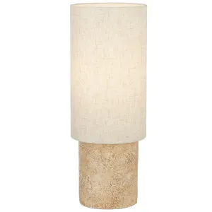Telbix Minra Sculptural Travertine Look Table Lamp - Beige by Telbix, a Lamps for sale on Style Sourcebook