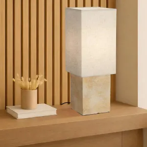 Telbix Fornos Sculptural Travertine Look Table Lamp - Beige by Telbix, a Lamps for sale on Style Sourcebook