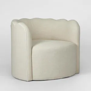 Camille Scallop Armchair Natural with White Piping by Florabelle Living, a Chairs for sale on Style Sourcebook