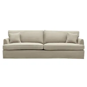 Slip Cover Only - Byron Hamptons 4 Seat Sofa Natural W/White Piping by OneWorld Collection, a Sofas for sale on Style Sourcebook