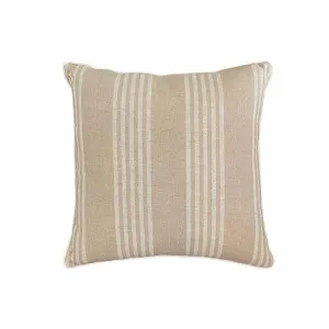 55cm Cushion Natural Beige with Thin Cream Stripes by OneWorld Collection, a Cushions, Decorative Pillows for sale on Style Sourcebook