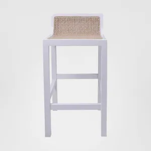 Amalfi Elm Wood and Rattan Bar stool White by OneWorld Collection, a Bar Stools for sale on Style Sourcebook