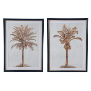 Luxe Golden Palms In Navy Frame With Gold Set 2 by OneWorld Collection, a Prints for sale on Style Sourcebook