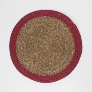 Seagrass Placemat w. Red Border by Vixen & Velvet, a Christmas for sale on Style Sourcebook