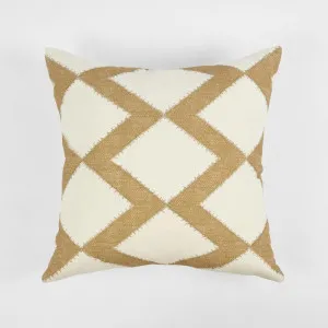 Cushion - Hayfield 50x50cm White/Mustard by MRD Home, a Cushions, Decorative Pillows for sale on Style Sourcebook