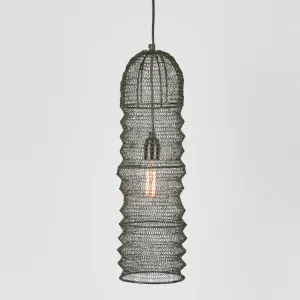 Monash Wire Mesh Ceiling Pendant Black by Emac & Lawton, a Pendant Lighting for sale on Style Sourcebook