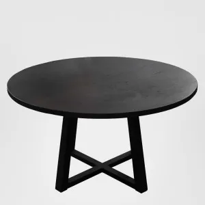 Denver Oak Dining Table Black 140cm by Florabelle Living, a Dining Tables for sale on Style Sourcebook