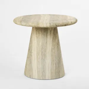 Parisi Round Side Table Grey Travertine Look - Outdoor by Florabelle Living, a Coffee Table for sale on Style Sourcebook