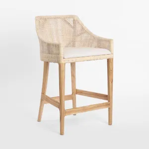 Charlotte Rattan Counter Stool Natural Whitewash by OneWorld Collection, a Bar Stools for sale on Style Sourcebook