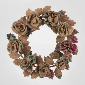Recycled Fabric Flower Wreath 50cm by PERFECT PIECES, a Christmas for sale on Style Sourcebook