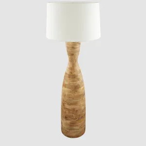 Esraj Turned Wood Floor Lamp Natural by Zaffero, a Floor Lamps for sale on Style Sourcebook