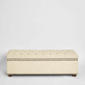Queenscliff Tufted Storage Ottoman Beige by OneWorld Collection, a Ottomans for sale on Style Sourcebook