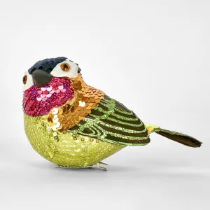 Jasper Clip on Sequin Bird Gold by Vixen & Velvet, a Christmas for sale on Style Sourcebook