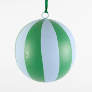 La Dolce Vita Striped Iron Bauble Large Green by Vixen & Velvet, a Christmas for sale on Style Sourcebook