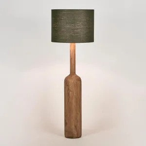 Flask Wood Floor Lamp Saddle Base with Black Shade by MRD Home, a Floor Lamps for sale on Style Sourcebook