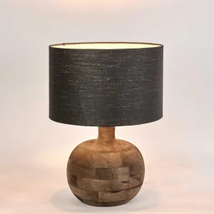 Arum Timber Table Lamp Black Shade by MRD Home, a Table & Bedside Lamps for sale on Style Sourcebook