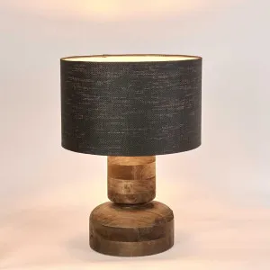 Clem Timber Table Lamp Black Shade by MRD Home, a Table & Bedside Lamps for sale on Style Sourcebook