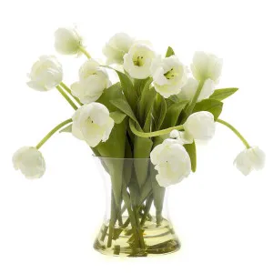Tulip in Water in Glass Vase White by Florabelle Living, a Plants for sale on Style Sourcebook