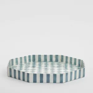 Blue Check Capiz Tray Lge by Vixen & Velvet, a Christmas for sale on Style Sourcebook