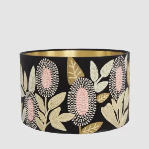 Velvet Drum Shade - Banksia - Black Multi Large by Ruby Star, a Lamp Shades for sale on Style Sourcebook