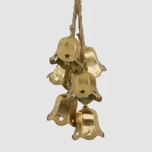 Golden Bloom Hanging Bell Bunch by Vixen & Velvet, a Christmas for sale on Style Sourcebook