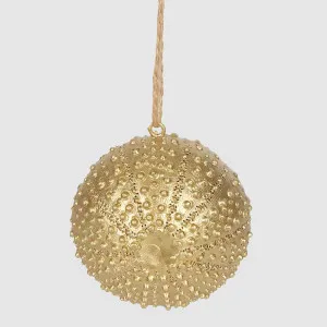 Reef Sea Urchin Hanging Tree Decoration Gold by Vixen & Velvet, a Christmas for sale on Style Sourcebook