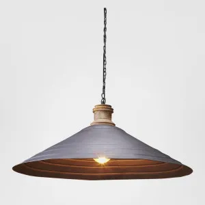 Hudson Ceiling Pendant Matt Grey and Wood by Zaffero, a Pendant Lighting for sale on Style Sourcebook