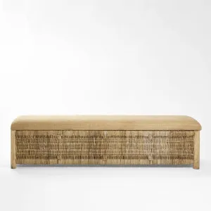 Cancun Wicker Bench Natural - Outdoor Under-Cover by Florabelle Living, a Ottomans for sale on Style Sourcebook