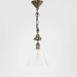 Gadsden Ceiling Pendant Small Brass with Clear Glass by Emac & Lawton, a Pendant Lighting for sale on Style Sourcebook
