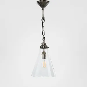 Gadsden Ceiling Pendant Small Silver with Clear Glass by Emac & Lawton, a Pendant Lighting for sale on Style Sourcebook