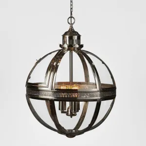 Saxon Ceiling Pendant Large Shiny Nickel by Emac & Lawton, a Pendant Lighting for sale on Style Sourcebook