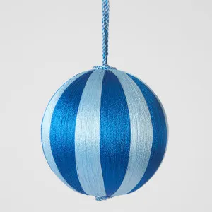 Silk Stripe Bauble Medium Dark Blue & Blue by Vixen & Velvet, a Christmas for sale on Style Sourcebook