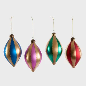 Carnival Tear Drop Baubles Multicolour - Set of 4 by Vixen & Velvet, a Christmas for sale on Style Sourcebook