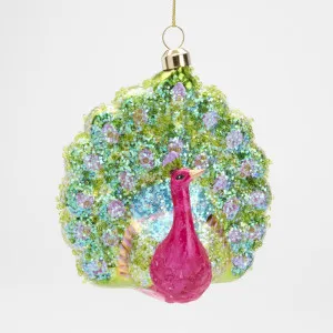 Peacock Glitter Hanging Decoration by Vixen & Velvet, a Christmas for sale on Style Sourcebook