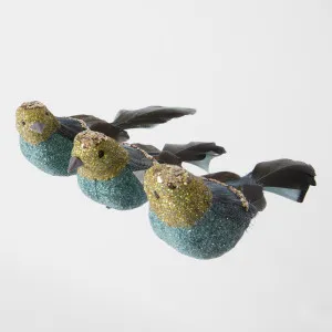 Amon Clip on Bird Set of 3 Blue by Vixen & Velvet, a Christmas for sale on Style Sourcebook
