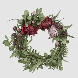 Mixed Native Protea Wreath Red 65cm by Vixen & Velvet, a Christmas for sale on Style Sourcebook
