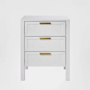 Santorini Bedside 3 Drawers White by OneWorld Collection, a Bedside Tables for sale on Style Sourcebook