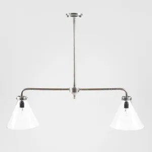 Gadsden Two Arm Ceiling Pendant Antique Silver by Emac & Lawton, a Pendant Lighting for sale on Style Sourcebook