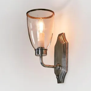 Westbrook Wall Light with Glass Shade Antique Silver by Emac & Lawton, a Wall Lighting for sale on Style Sourcebook