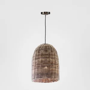Rattan Bell Ceiling Pendant Small Natural by Emac & Lawton, a Pendant Lighting for sale on Style Sourcebook