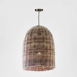 Rattan Bell Ceiling Pendant Large Natural by Emac & Lawton, a Pendant Lighting for sale on Style Sourcebook