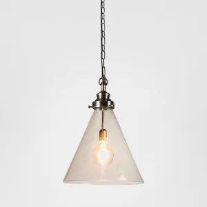 Gadsden Ceiling Pendant Medium Silver with Clear Glass by Emac & Lawton, a Pendant Lighting for sale on Style Sourcebook